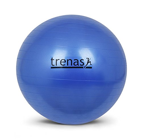 trenas Pelota de Gimnasia – 75 cm – Anti-explosión – con Bomba – Azul