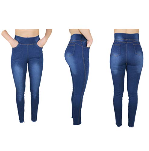 Trendcool Vaqueros Elasticos Mujer. Jeans Push Up. Pantalones Mujer Jeggins Desgastados. Leggins para Mujer Invierno. Jeggins Mujer Skinny High Waist. (M, Basic Jeggins)