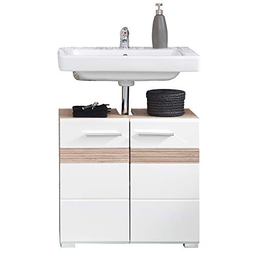 trendteam smart living Armario bajo de lavabo para baño Set One, 60 x 56 x 34 cm, con cuerpo en roble San Remo claro (imitación)
