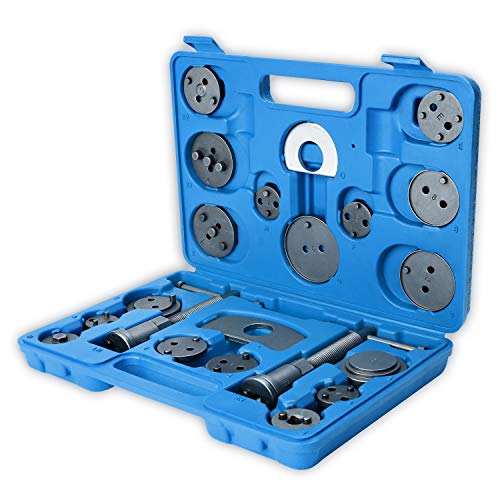 TRESKO® Reposicionador de pistones de freno 22 piezas para reposicionar el pistón de freno al cambiar los discos, las zapatas o las pastillas de freno, set de herramientas para vehículos TRESKO® Reposicionador de pistones de freno 22 piezas para reposicionar el pistón de freno al cambiar los discos, las zapatas o las pastillas de freno, set de herramientas para vehículos