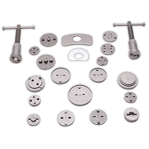 TRESKO® Reposicionador de pistones de freno 22 piezas para reposicionar el pistón de freno al cambiar los discos, las zapatas o las pastillas de freno, set de herramientas para vehículos TRESKO® Reposicionador de pistones de freno 22 piezas para reposicionar el pistón de freno al cambiar los discos, las zapatas o las pastillas de freno, set de herramientas para vehículos