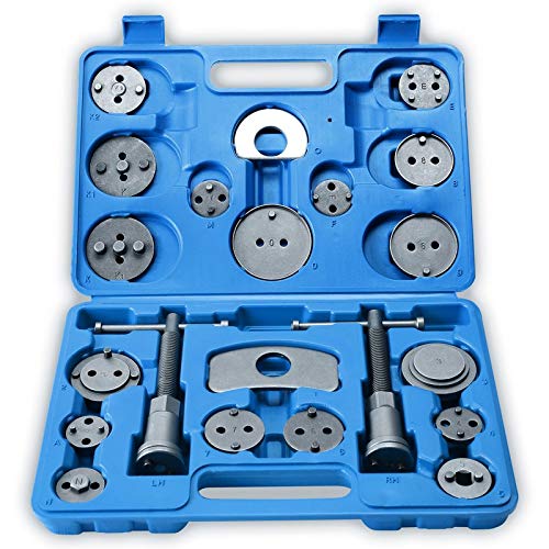 TRESKO® Reposicionador de pistones de freno 22 piezas para reposicionar el pistón de freno al cambiar los discos, las zapatas o las pastillas de freno, set de herramientas para vehículos TRESKO® Reposicionador de pistones de freno 22 piezas para reposicionar el pistón de freno al cambiar los discos, las zapatas o las pastillas de freno, set de herramientas para vehículos