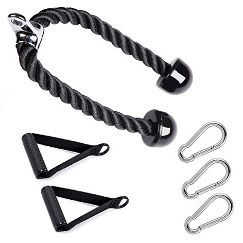 TríCeps Empuje Tire Hacia Abajo Cuerda Cuerda, Cable De La Cuerda De TríCeps Para Multi Gym & Mango Potente & MosquetóN De Gancho RáPido, Para Las Combinaciones De Entrenamiento De Fuerza Del Brazo