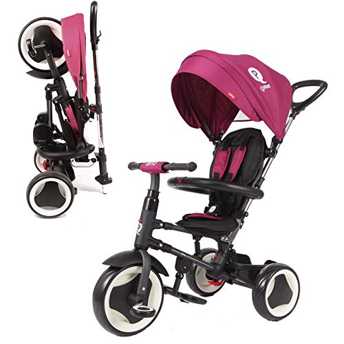 Triciclo Evolutivo Plegable QPlay Rito - Morado - Niños de 10 hasta 36 Meses - Peso soportable hasta 25 Kg