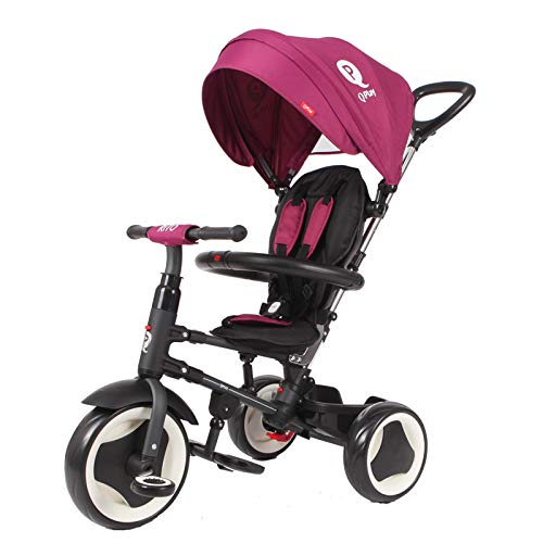 Triciclo Evolutivo Plegable QPlay Rito - Morado - Niños de 10 hasta 36 Meses - Peso soportable hasta 25 Kg