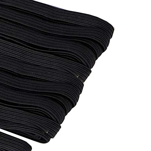 Trimming Shop 5mm Ancho Negro Elástico Cinta Para Costura Y Manualidades - Carrete De Elástico Plano Banda Para Ropa - Elástico Cable Para Faldas Y Pantalones Pretinas - Negro, 10 m, negro
