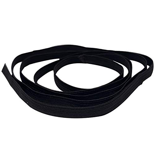 Trimming Shop 5mm Ancho Negro Elástico Cinta Para Costura Y Manualidades - Carrete De Elástico Plano Banda Para Ropa - Elástico Cable Para Faldas Y Pantalones Pretinas - Negro, 10 m, negro