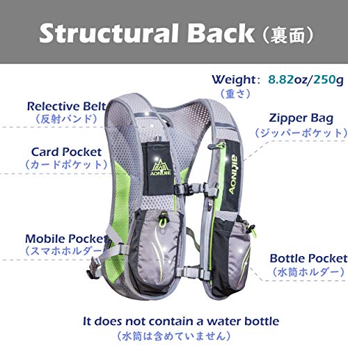 TRIWONDER Chaleco de Hidratación Ligero 5.5L Superior Mochila para Trail Running Ciclismo Marathoner Profesional al Aire Libre Hombre Mujer (Gris - Sólo Chaleco) TRIWONDER Chaleco de Hidratación Ligero 5.5L Superior Mochila para Trail Running Ciclismo Marathoner Profesional al Aire Libre Hombre Mujer (Gris - Sólo Chaleco)