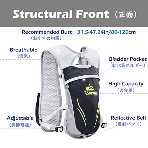 TRIWONDER Chaleco de Hidratación Ligero 5.5L Superior Mochila para Trail Running Ciclismo Marathoner Profesional al Aire Libre Hombre Mujer (Gris - Sólo Chaleco) TRIWONDER Chaleco de Hidratación Ligero 5.5L Superior Mochila para Trail Running Ciclismo Marathoner Profesional al Aire Libre Hombre Mujer (Gris - Sólo Chaleco)