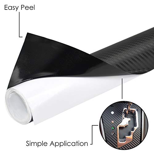 TRIXES 3D Vinilo de Fibra de Carbono Envoltura Adhesiva para Coche - 1500 X 300 mm - Negro - para Interior/Exterior - Efecto Texturizado 3D para Automóvil TRIXES 3D Vinilo de Fibra de Carbono Envoltura Adhesiva para Coche - 1500 X 300 mm - Negro - para Interior/Exterior - Efecto Texturizado 3D para Automóvil