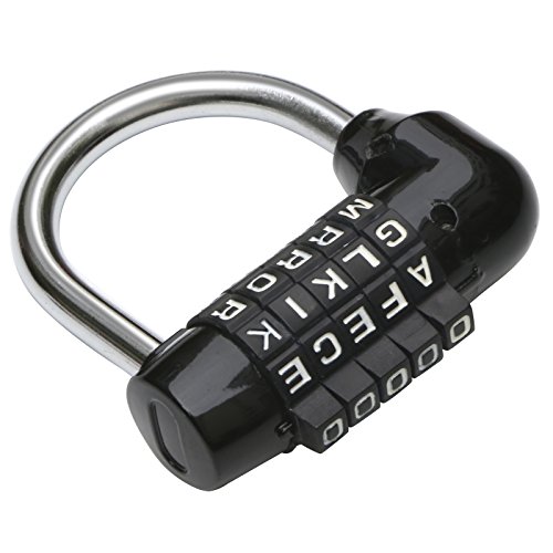 TRIXES Candado Negro a Combinación de 5-Letras TRIXES Candado Negro a Combinación de 5-Letras