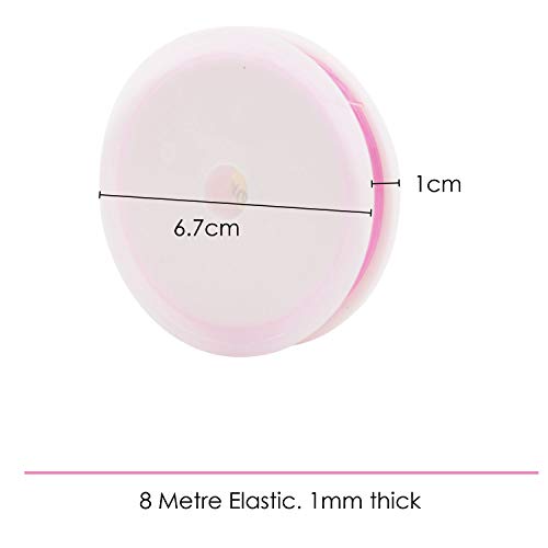 TRIXES Paquete de 5-Cordón Elástico para Abalorios Colores Surtidos: Perfecto Para Joyería, Artesanías y Manualidades: 8 Metros de Cuerda de 1 mm