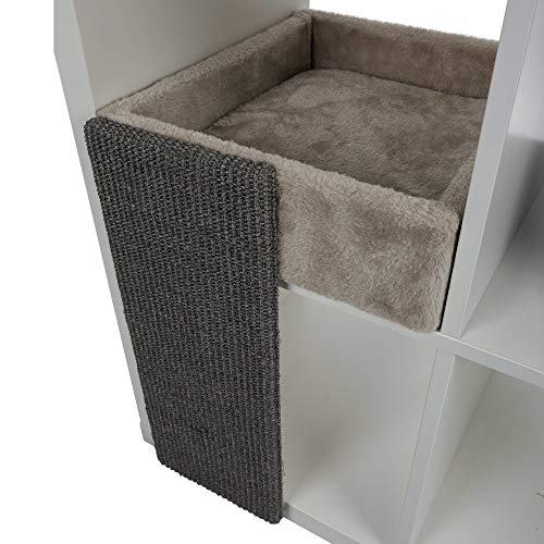 TRIXIE Cama Estanterías, Superficie Rascadora, 33 × 48 × 37 cm, Gris claro, Gato