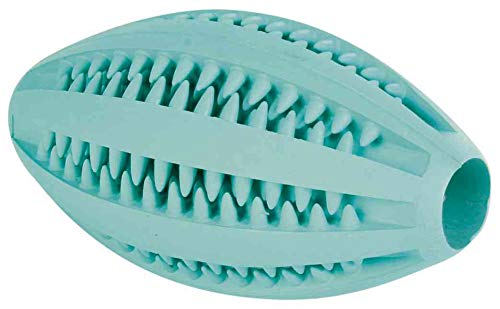 TRIXIE Pelota Rugby Denta Fun, Menta, Caucho, 11 cm, Perro