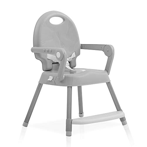 Trona Para Bebe Convertible en Alzador Y En Silla- 3 en 1- Trona Plegable Spoon MS 2080 Gris