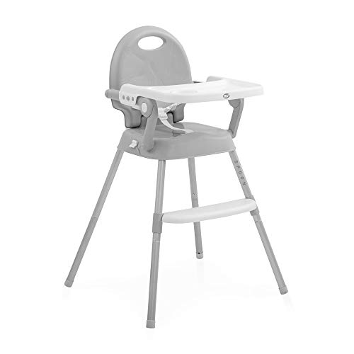 Trona Para Bebe Convertible en Alzador Y En Silla- 3 en 1- Trona Plegable Spoon MS 2080 Gris