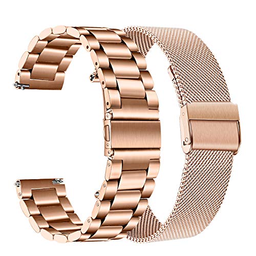 TRUMiRR Compatible con Galaxy Watch 42mm/Galaxy Watch Active/Gear Sport Correa de Reloj, 20mm Acero Inoxidable de Metal sólido Correa de Malla Banda de Reloj para Garmin Vivoactive 3/3 Music TRUMiRR Compatible con Galaxy Watch 42mm/Galaxy Watch Active/Gear Sport Correa de Reloj, 20mm Acero Inoxidable de Metal sólido Correa de Malla Banda de Reloj para Garmin Vivoactive 3/3 Music