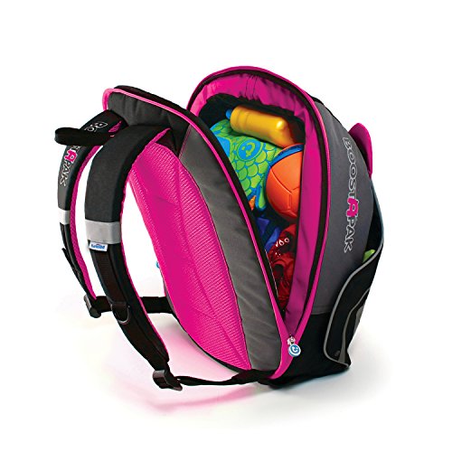 Trunki BoostApak - Mochila de viaje, Asiento alzador de viaje portátil y silla coche grupo 2 3 (Rosa)