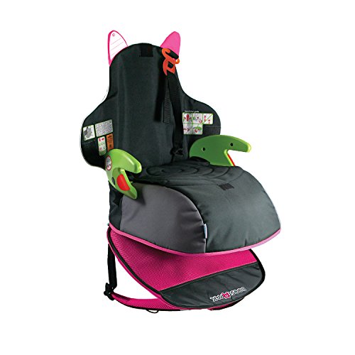 Trunki BoostApak - Mochila de viaje, Asiento alzador de viaje portátil y silla coche grupo 2 3 (Rosa)