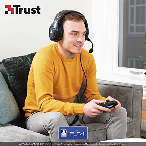 Trust Gaming Cascos PS4 y PS5 Auriculares de Gaming GXT 488 Forze, Licencia Oficial para PlayStation, Micrófono Plegable, Altavoces Activos de 50 mm, Cable Trenzado de Nailon de 1.2 m, Negro Trust Gaming Cascos PS4 y PS5 Auriculares de Gaming GXT 488 Forze, Licencia Oficial para PlayStation, Micrófono Plegable, Altavoces Activos de 50 mm, Cable Trenzado de Nailon de 1.2 m, Negro