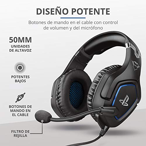 Trust Gaming Cascos PS4 y PS5 Auriculares de Gaming GXT 488 Forze, Licencia Oficial para PlayStation, Micrófono Plegable, Altavoces Activos de 50 mm, Cable Trenzado de Nailon de 1.2 m, Negro Trust Gaming Cascos PS4 y PS5 Auriculares de Gaming GXT 488 Forze, Licencia Oficial para PlayStation, Micrófono Plegable, Altavoces Activos de 50 mm, Cable Trenzado de Nailon de 1.2 m, Negro