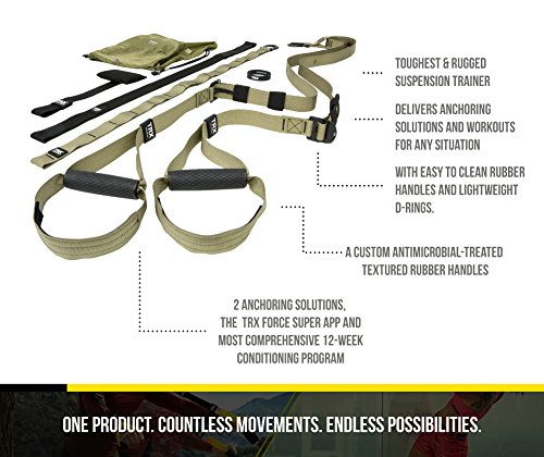 TRX Tactical Kit de accesorios para entrenamiento de suspensión, Unisex Adulto, Caqui / Negro