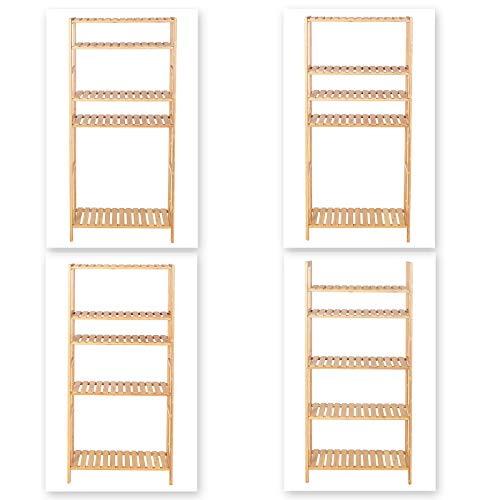 TS-ideen - Estantería con 5 estantes (bambú, 60 x 26 x 130 cm), Color Beige