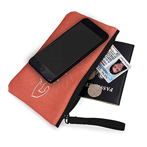 TTmom Carteras de Mujer,Monedero,Fitness Dont Stop Until You Are Proud Quote Hand Lettering Arms Biceps Achievement Wallet Coin Purses Clutch W 8.5" x L 4.5" Dark Coral White