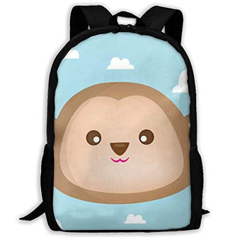 TTmom Zaini/Zaino Casual,Borse a Zainetto, Backpack Monkey Face On Cloud Background Zipper School Bookbag Daypack Travel Rucksack Gym Bag For Man Women