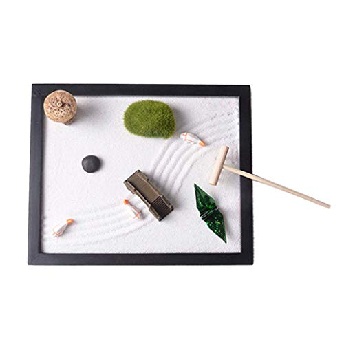 Tubayia Miniatura Zen Jardín Arena Bandeja Meditación Accesorios Decoración para Hogar Oficina