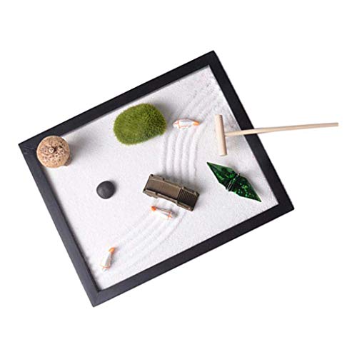 Tubayia Miniatura Zen Jardín Arena Bandeja Meditación Accesorios Decoración para Hogar Oficina Tubayia Miniatura Zen Jardín Arena Bandeja Meditación Accesorios Decoración para Hogar Oficina