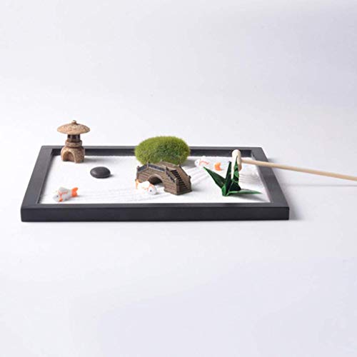 Tubayia Miniatura Zen Jardín Arena Bandeja Meditación Accesorios Decoración para Hogar Oficina