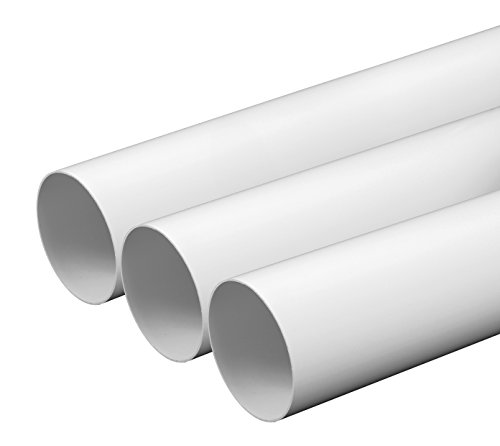 Tubo de ventilación de 150 mm de diámetro, 0,5 m de largo, de plástico ABS, tubo redondo, tubo de salida de aire, canal de extracción de humos, canal de 15 cm de diámetro y 50 cm de largo, sistema de tubos redondos