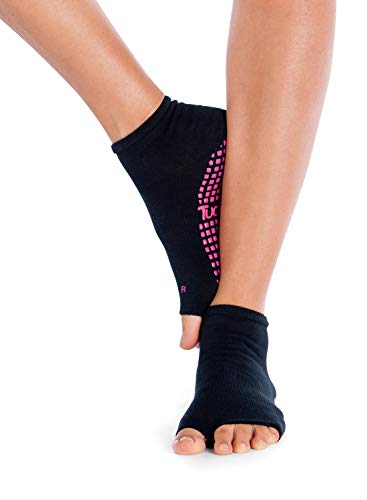 Tucketts Calcetines Yoga Pilates Antideslizante Deporte Mujer, Colchoneta deporte accesorios yoga, Calcetín dedos para Ballet, Barra Fitness, Danza, Running (Negro)