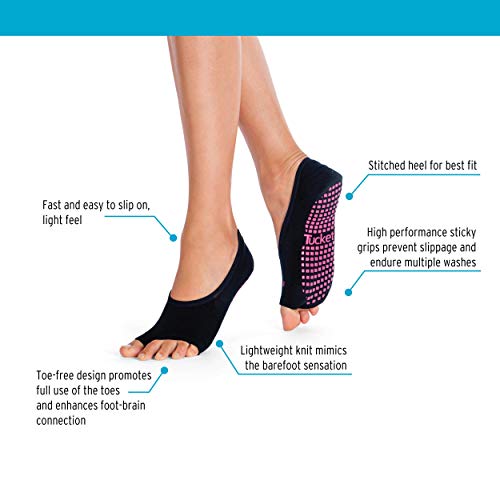 Tucketts Calcetines Yoga Pilates Antideslizante Deporte Mujer, Colchoneta deporte accesorios yoga, Calcetín dedos para Ballet, Barra Fitness, Danza, Running (Negro) Tucketts Calcetines Yoga Pilates Antideslizante Deporte Mujer, Colchoneta deporte accesorios yoga, Calcetín dedos para Ballet, Barra Fitness, Danza, Running (Negro)