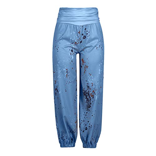 TUDUZ Pantalones De Harén Tailandés Mujer Holgado Boho Hippy Pantalones Deportivos Impresión Playa Pantalones Leves (Azula, XXXXXL)