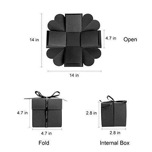 Tumao Caja de Regalo Creative Explosion Love Memory DIY Álbum de Fotos cumpleaños, una Sorpresa Sobre el Amor, Abierto con 14''14''4.7 '', Negro. (Caja de Regalo) Tumao Caja de Regalo Creative Explosion Love Memory DIY Álbum de Fotos cumpleaños, una Sorpresa Sobre el Amor, Abierto con 14''14''4.7 '', Negro. (Caja de Regalo)