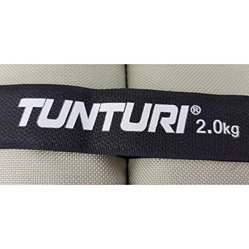 Tunturi 14tusfu107 Muñequeras/Tobilleras lastradas 2 Unidades de 2 Kilos Cada una, Adultos Unisex, Gris, 2 kg