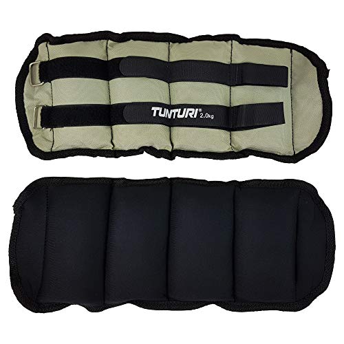 Tunturi Grey Muñequeras/Tobilleras lastradas. Un Juego 2 Unidades de 0,5 Kg. Cada una, Adultos Unisex