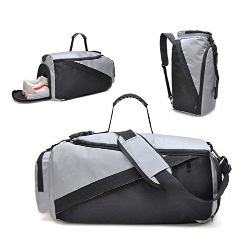 tuokener Mochila Mujer de Deporte Bolsa Gimnasio Mochilas para La Playa Gym Bolsas Impermeable Nylon (Gris) tuokener Mochila Mujer de Deporte Bolsa Gimnasio Mochilas para La Playa Gym Bolsas Impermeable Nylon (Gris)