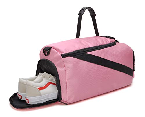 tuokener Mochila Mujer de Deporte Bolsa Gimnasio Mochilas para La Playa Gym Bolsas Impermeable Nylon (Rosa)