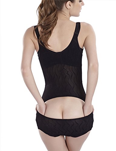 tuopuda Body Faja Reductora Mujer Abdomen con Gancho,Corsé Faja sin Costuras (M (Waist 20.3-21.8 Inch), Negro)