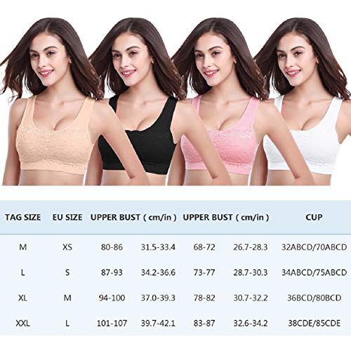 Tuopuda Sujetador Deportivo Encaje Mujer Push up Encaje Bralette para Mujeres Sujetador Deportiva sin Costuras Sostén sin Aros Sexy Transpirable Confort Yoga Sujetadore 1/2/3 Piezas Tuopuda Sujetador Deportivo Encaje Mujer Push up Encaje Bralette para Mujeres Sujetador Deportiva sin Costuras Sostén sin Aros Sexy Transpirable Confort Yoga Sujetadore 1/2/3 Piezas