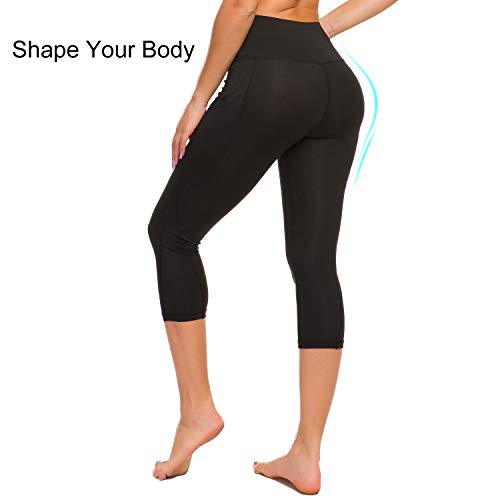 TUPARKA Pantalones de yoga para mujer con bolsillos, ropa de entrenamiento de cintura alta Medias de fitness de yoga Stretch Leggings de yoga Control de abdomen