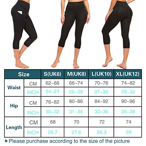 TUPARKA Pantalones de yoga para mujer con bolsillos, ropa de entrenamiento de cintura alta Medias de fitness de yoga Stretch Leggings de yoga Control de abdomen