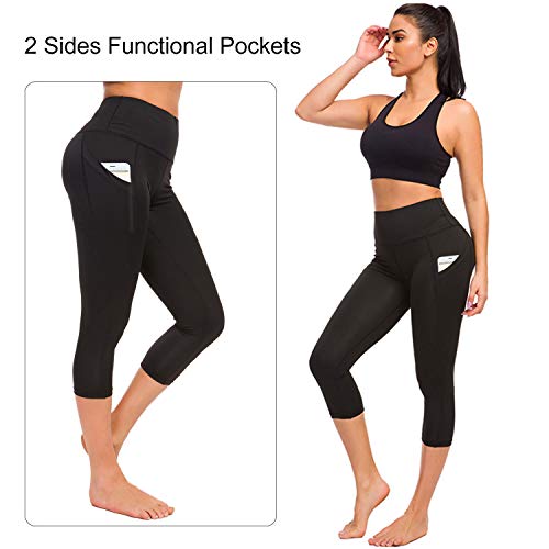 TUPARKA Pantalones de yoga para mujer con bolsillos, ropa de entrenamiento de cintura alta Medias de fitness de yoga Stretch Leggings de yoga Control de abdomen