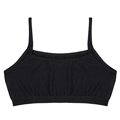 TupTam Sujetador para Niña Top Tirantes Estrechos Pack de 5, Negro, 134-140