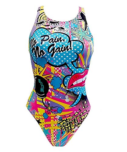 Turbo Power Crazy Comic Bragas de Bikini, Bleu Clair, X-Large para Mujer