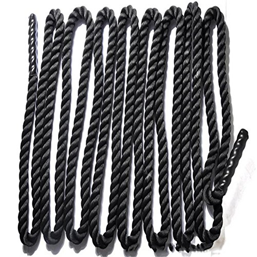 Turefans Cuerda de Batalla，Battle Rope，Cuerda Fitness ， 38mm*15m ，38mm*12m (12m * 38mm Negro, Dorado)