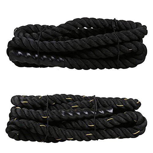 Turefans Cuerda de Batalla，Battle Rope，Cuerda Fitness ， 38mm*15m ，38mm*12m (12m * 38mm Negro, Dorado)